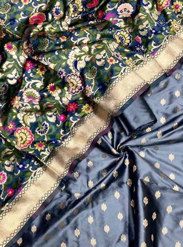 Exclusive Katan Banarasi Unstitched Salwar kameez with Dupatta Suit Piece - Image 13