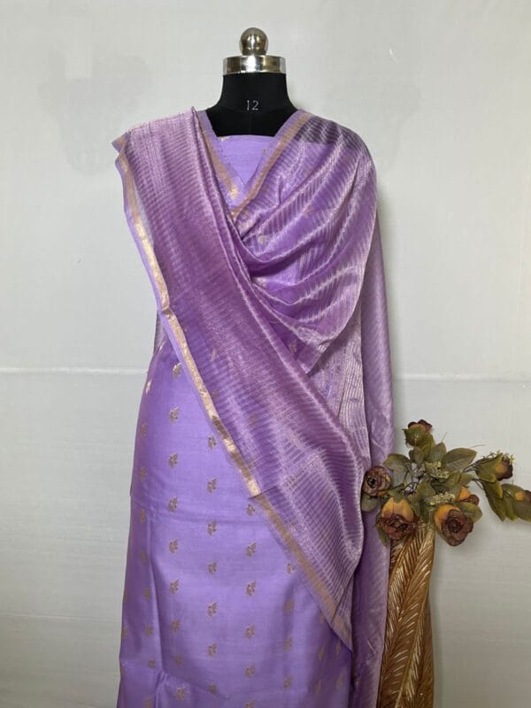 Exclusive Banarasi Unstitched Salwar kameez with Dupatta Suit Piece - Image 5