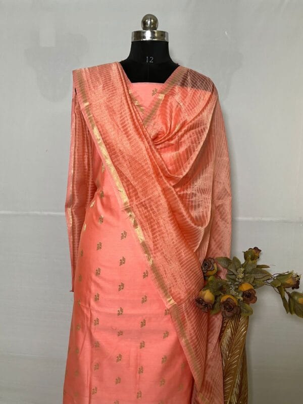 Exclusive Banarasi Unstitched Salwar kameez with Dupatta Suit Piece - Image 3