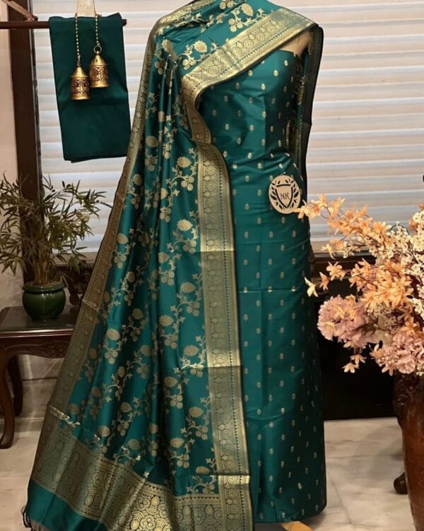 Exclusive Katan Banarasi Unstitched Salwar kameez with Dupatta Suit Piece