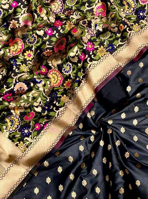 Exclusive Katan Banarasi Unstitched Salwar kameez with Dupatta Suit Piece - Image 11