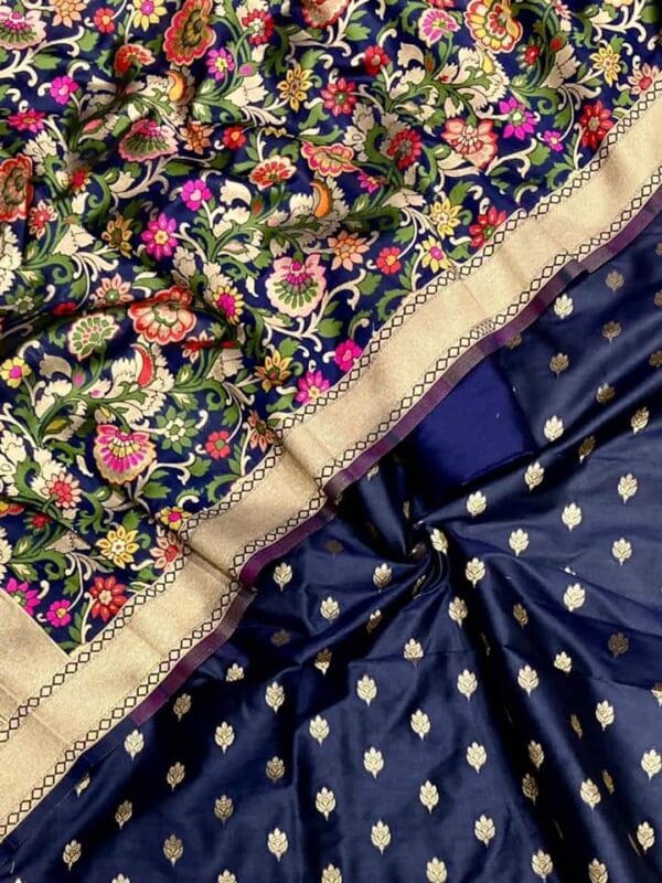 Exclusive Katan Banarasi Unstitched Salwar kameez with Dupatta Suit Piece - Image 10
