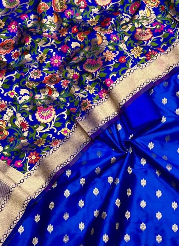 Exclusive Katan Banarasi Unstitched Salwar kameez with Dupatta Suit Piece - Image 7