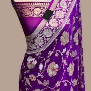 Banarasi Semi Georgette Silk Soft Fabric Saree