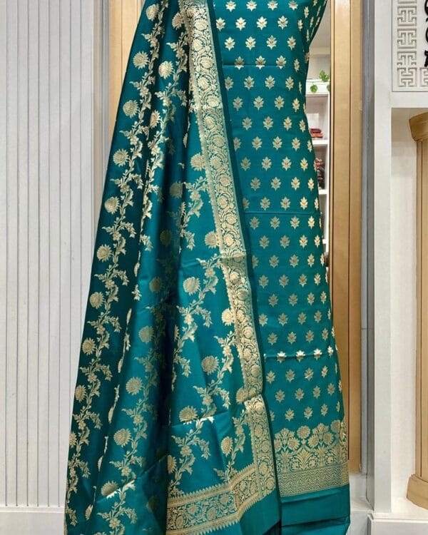 Exclusive Katan Banarasi Unstitched Salwar kameez with Dupatta Suit Piece - Image 15