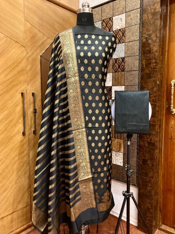 Exclusive Katan Banarasi Unstitched Salwar kameez with Dupatta Suit Piece - Image 13