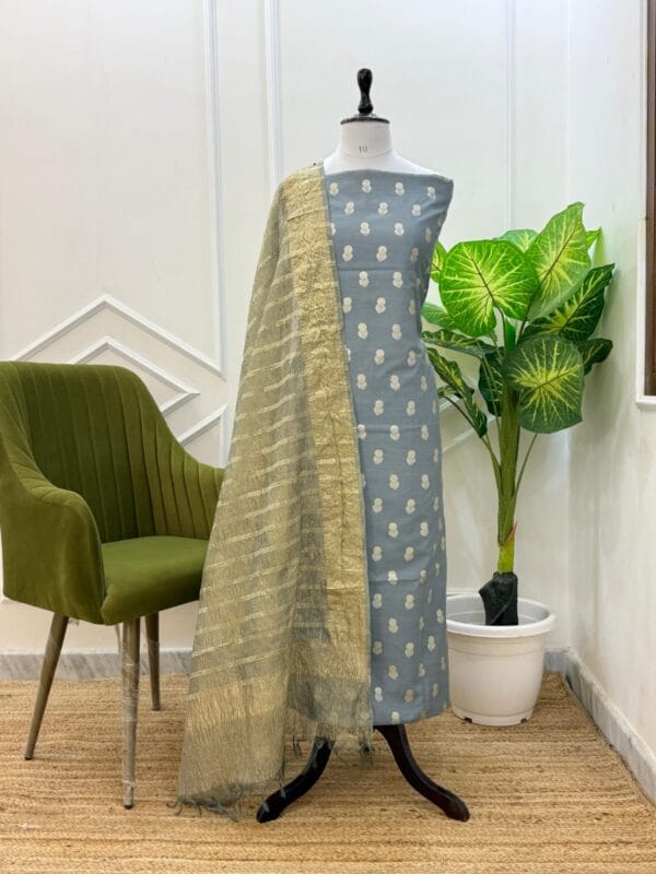 Exclusive Banarasi Unstitched Salwar kameez with Dupatta Suit Piece - Image 20