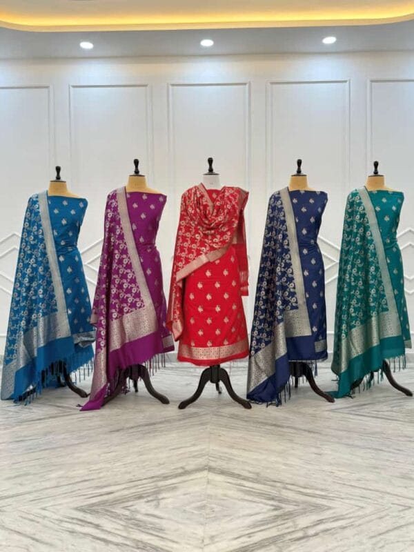 Exclusive Premium Range Katan Banarasi Unstitched Salwar kameez with Dupatta Suit Piece