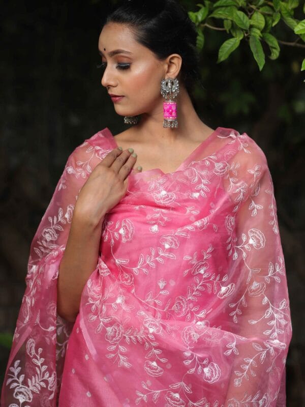 Exclusive Embroidery Organza Banarasi Unstitched Salwar kameez with Dupatta