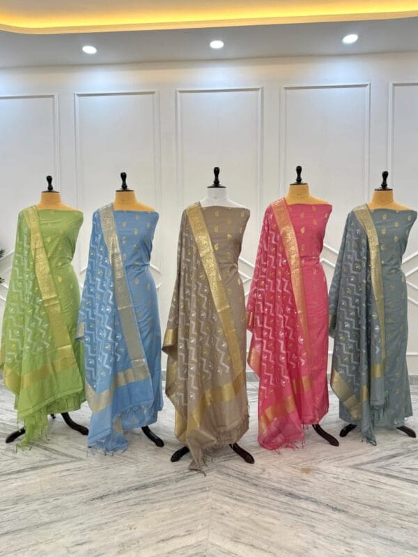 Exclusive Banarasi Unstitched Salwar kameez with Dupatta Suit Piece