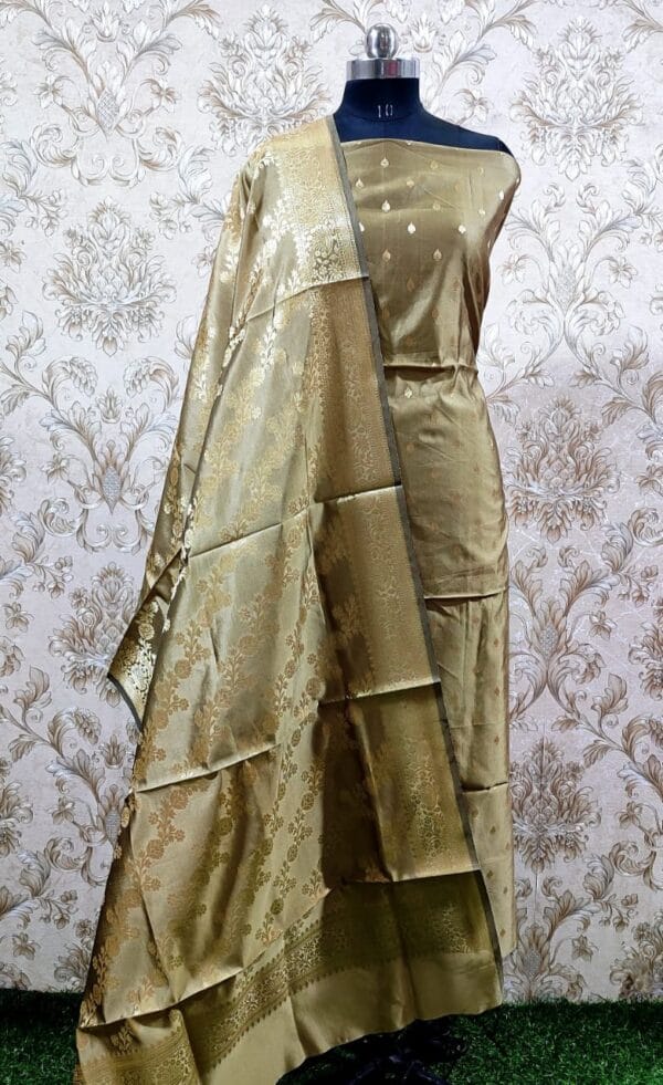 Exclusive Katan Banarasi Unstitched Salwar kameez with Dupatta - Image 7