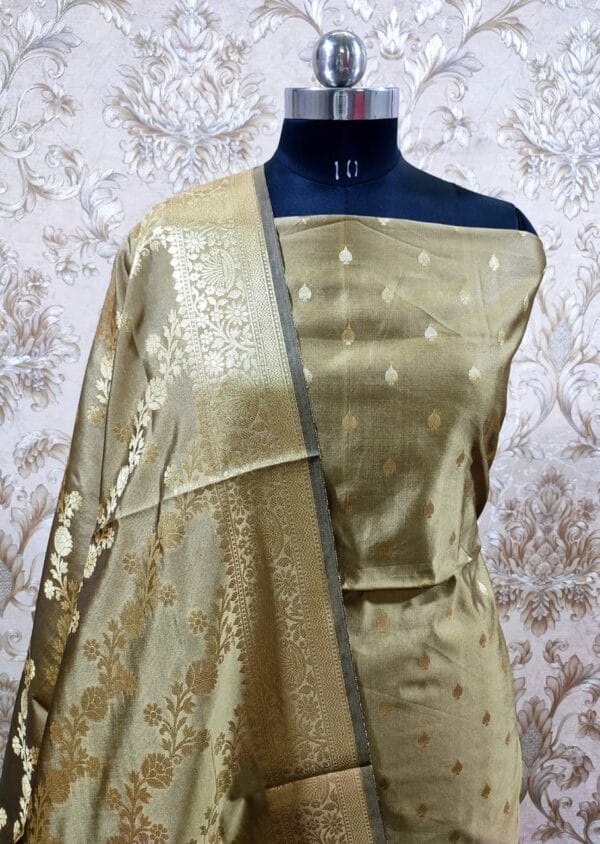 Exclusive Katan Banarasi Unstitched Salwar kameez with Dupatta - Image 6