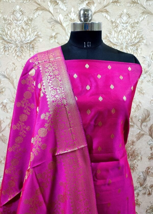 Exclusive Katan Banarasi Unstitched Salwar kameez with Dupatta
