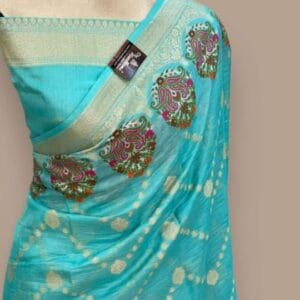 Banarasi handloom Soft katan by Georgette Saree premium zari