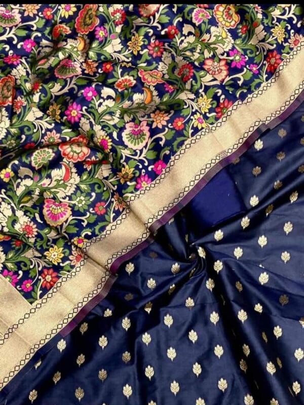 Exclusive Katan Banarasi Unstitched Salwar kameez with Dupatta Suit Piece - Image 6
