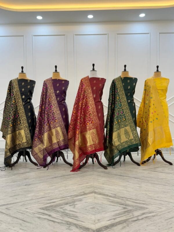 Exclusive Katan Banarasi Unstitched Salwar kameez with Dupatta Suit Piece