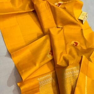 Exclusive Pure Handloom Banarasi Raw mango silk sarees with rich Pallu