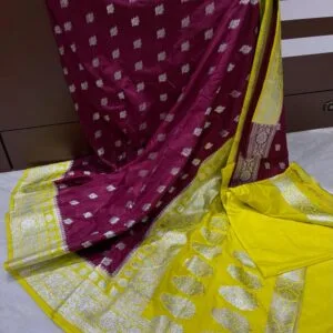 Banarasi handloom Soft katan by Georgette Saree premium zari