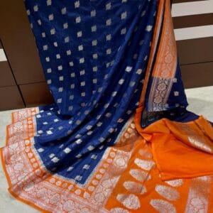Banarasi handloom Soft katan by Georgette Saree premium zari