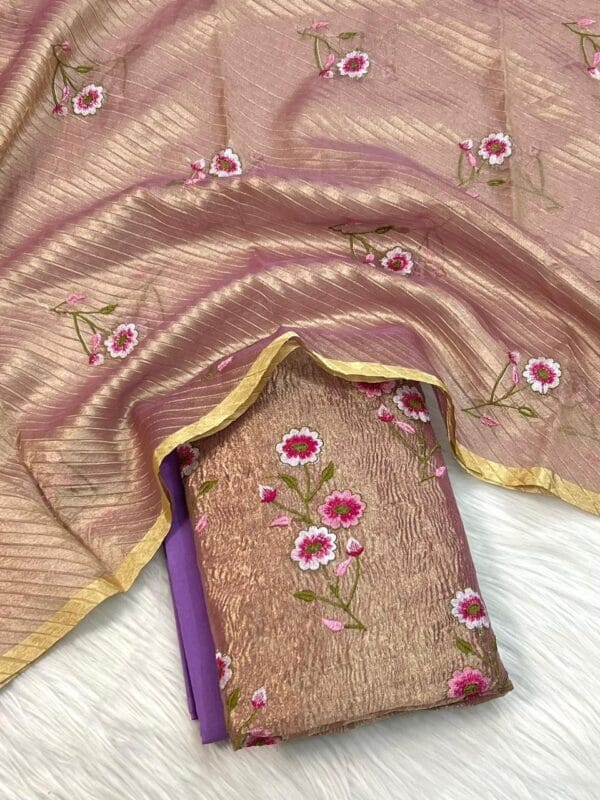 Exclusive Tissue Silk Banarasi Unstitched Salwar kameez with Dupatta Suit Piece