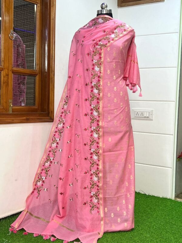Exclusive Banarasi Pure Mercerised Unstitched Salwar kameez with Dupatta Suit Piece